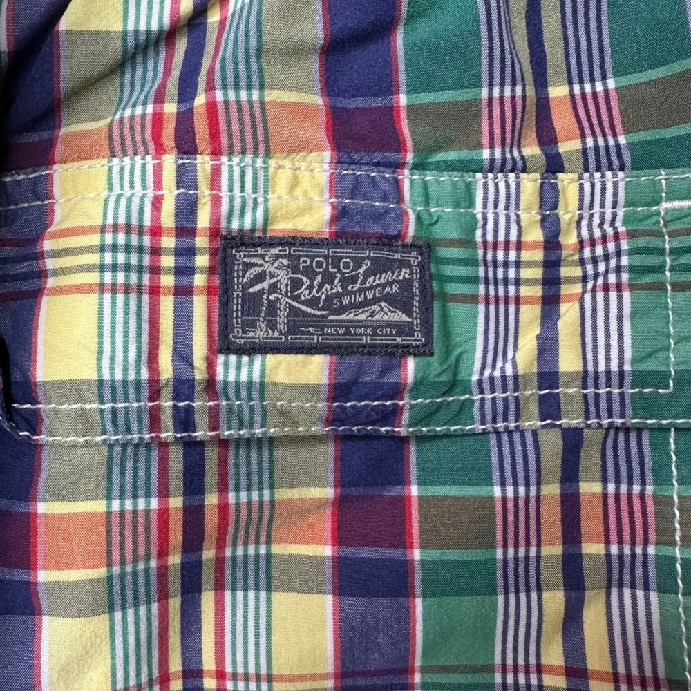 Polo Ralph Lauren Swim Trunks Mens 3XB Multi-Color Plaid Mesh Lined Drawstring